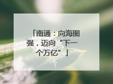 南通：向海图强，迈向“下一个万亿”