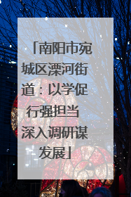 南阳市宛城区溧河街道：以学促行强担当 深入调研谋发展