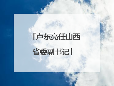 卢东亮任山西省委副书记