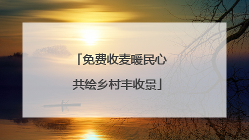 免费收麦暖民心 共绘乡村丰收景