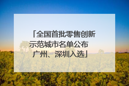 全国首批零售创新示范城市名单公布 广州、深圳入选