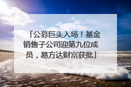 公募巨头入场！基金销售子公司迎第九位成员，易方达财富获批