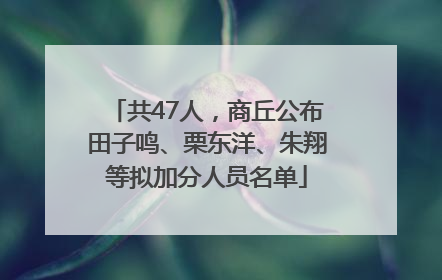 共47人，商丘公布田子鸣、栗东洋、朱翔等拟加分人员名单