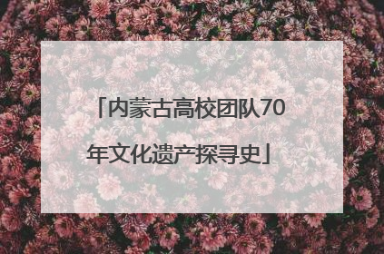 内蒙古高校团队70年文化遗产探寻史