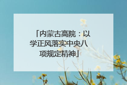 内蒙古高院：以学正风落实中央八项规定精神