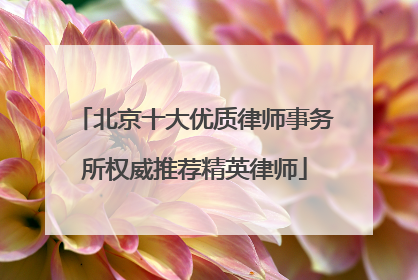 北京十大优质律师事务所权威推荐精英律师