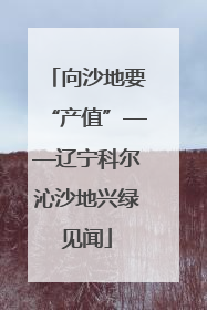 向沙地要“产值”——辽宁科尔沁沙地兴绿见闻