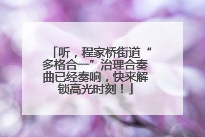 听，程家桥街道“多格合一”治理合奏曲已经奏响，快来解锁高光时刻！