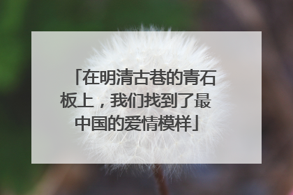 在明清古巷的青石板上，我们找到了最中国的爱情模样