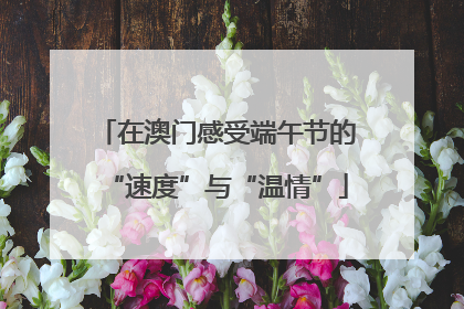 在澳门感受端午节的“速度”与“温情”