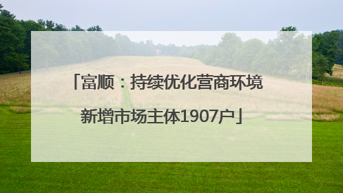 富顺：持续优化营商环境 新增市场主体1907户
