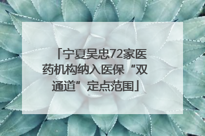 宁夏吴忠72家医药机构纳入医保“双通道”定点范围