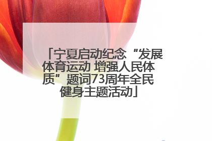 宁夏启动纪念“发展体育运动 增强人民体质”题词73周年全民健身主题活动