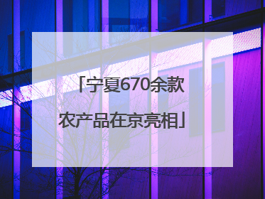 宁夏670余款农产品在京亮相