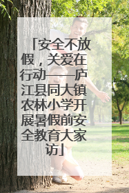 安全不放假，关爱在行动——庐江县同大镇农林小学开展暑假前安全教育大家访