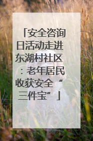 安全咨询日活动走进东湖村社区：老年居民收获安全“三件宝”