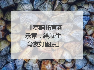 奏响托育新乐章，绘就生育友好图景
