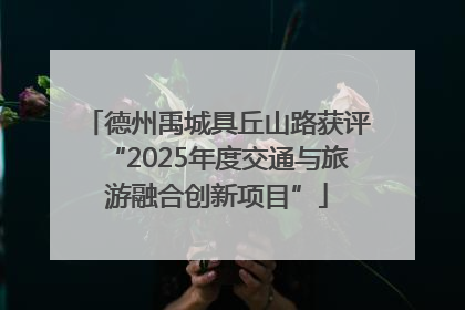 德州禹城具丘山路获评“2025年度交通与旅游融合创新项目”