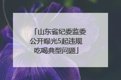 山东省纪委监委公开曝光5起违规吃喝典型问题
