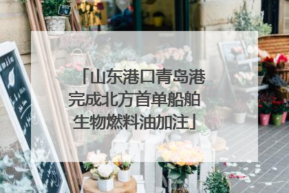 山东港口青岛港完成北方首单船舶生物燃料油加注
