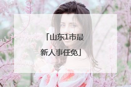 山东1市最新人事任免