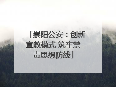 崇阳公安：创新宣教模式 筑牢禁毒思想防线