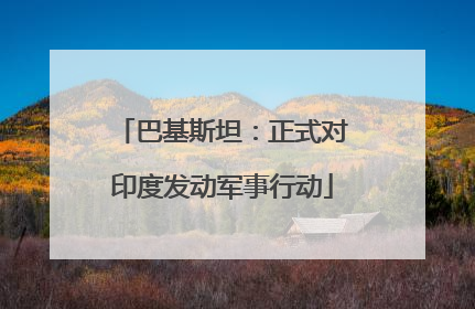 巴基斯坦：正式对印度发动军事行动