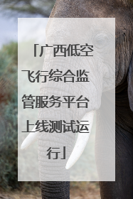 广西低空飞行综合监管服务平台上线测试运行