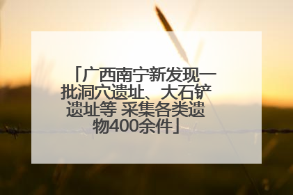 广西南宁新发现一批洞穴遗址、大石铲遗址等 采集各类遗物400余件