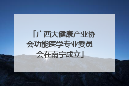 广西大健康产业协会功能医学专业委员会在南宁成立