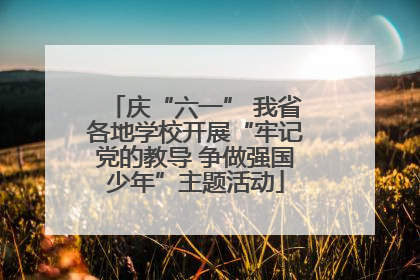 庆“六一” 我省各地学校开展“牢记党的教导 争做强国少年”主题活动