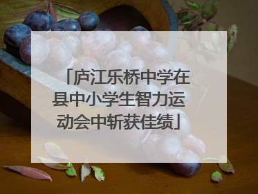 庐江乐桥中学在县中小学生智力运动会中斩获佳绩