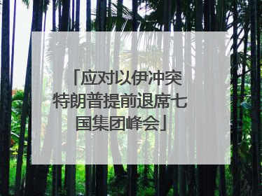 应对以伊冲突 特朗普提前退席七国集团峰会