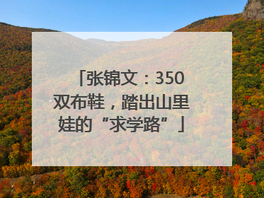 张锦文：350双布鞋，踏出山里娃的“求学路”
