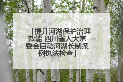 提升河湖保护治理效能 四川省人大常委会启动河湖长制条例执法检查