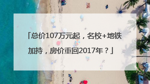 总价107万元起，名校+地铁加持，房价重回2017年？
