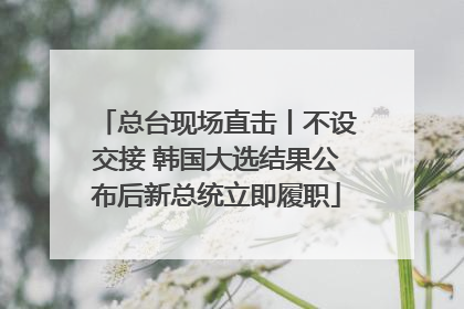 总台现场直击丨不设交接 韩国大选结果公布后新总统立即履职