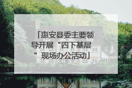 惠安县委主要领导开展“四下基层”现场办公活动