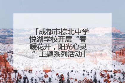 成都市棕北中学悦湖学校开展“春暖花开，阳光心灵”主题系列活动