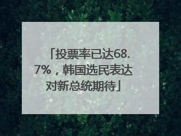 投票率已达68.7%，韩国选民表达对新总统期待