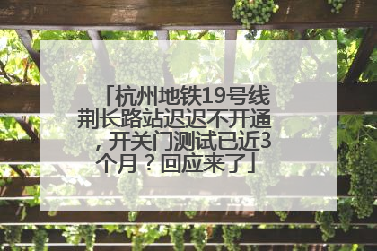 杭州地铁19号线荆长路站迟迟不开通，开关门测试已近3个月？回应来了