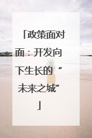 政策面对面：开发向下生长的“未来之城”