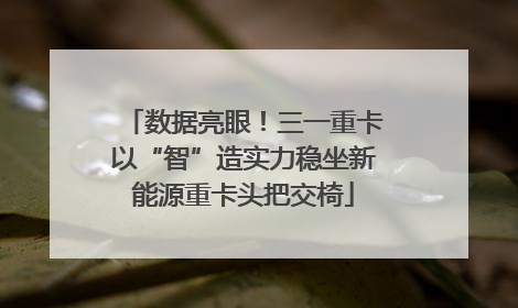数据亮眼！三一重卡以“智”造实力稳坐新能源重卡头把交椅