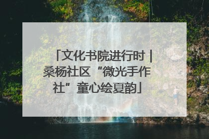文化书院进行时｜桑杨社区“微光手作社”童心绘夏韵