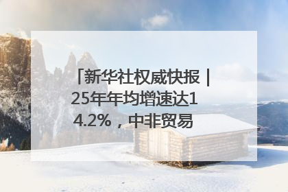 新华社权威快报｜25年年均增速达14.2%，中非贸易规模已超2万亿元