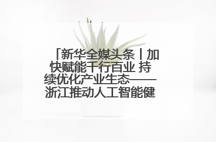 新华全媒头条丨加快赋能千行百业 持续优化产业生态——浙江推动人工智能健康有序发展观察