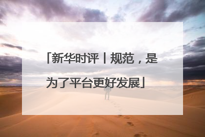 新华时评丨规范，是为了平台更好发展