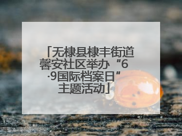 无棣县棣丰街道馨安社区举办“6·9国际档案日”主题活动