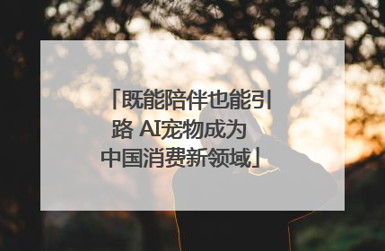 既能陪伴也能引路 AI宠物成为中国消费新领域