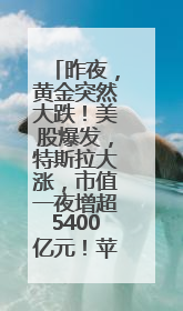 昨夜，黄金突然大跌！美股爆发，特斯拉大涨，市值一夜增超5400亿元！苹果传来大消息